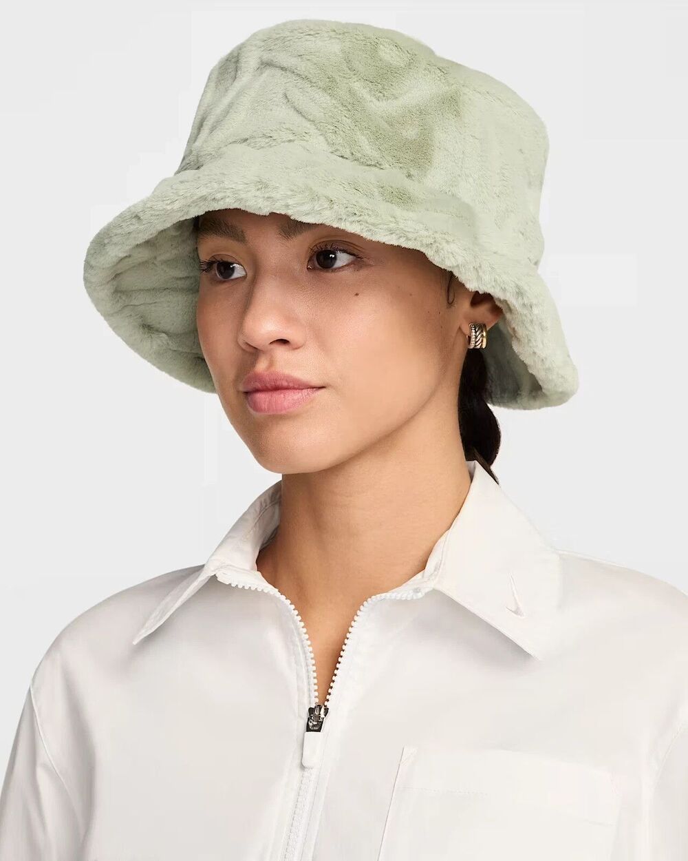 Nike Apex Bucket Hat Faux Fur Logo HF7194-370 Women's Adult Unisex Medium